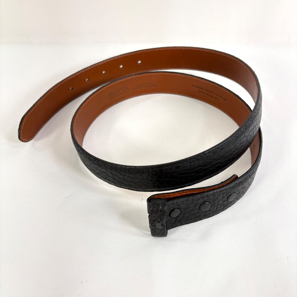 Rippel and Company Belt Strap Black Genuine American Bison Leather Size 38 USA